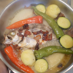 魚と季節野菜のアクアパッツァ風